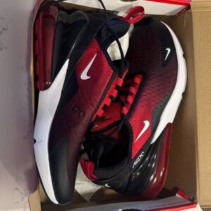 Nike Air Max 270 Black and Red Athletic Shoes